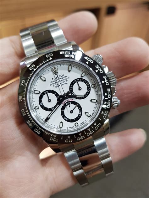 rolex daytona white panda|rolex daytona panda price chart.